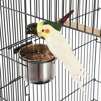 Yaheetech 57-Inch Rolling Open Top Roof Bird Cage for Mid-Sized Parrots Cockatiels Caique Quaker Monk Indian Ring Neck Green Cheek Conure Middle Bird Cage with Detachable Stand