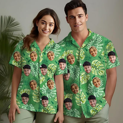 Custom Hawaiian Shirt with Face Photo Picture for Men Women Kids Youth Adult, Tropical Personalized Hawaiian Shirts Gift