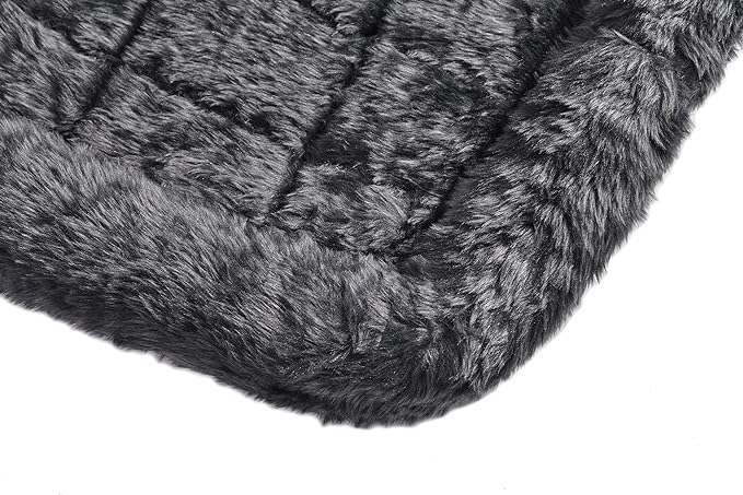 MidWest Homes for Pets QuietTime Giant Dog Bed – Gray Faux Fur Bolster, Ultra-Soft and Machine Washable, Fits 54-Inch Crates and Carriers, for XXL Breed Dogs