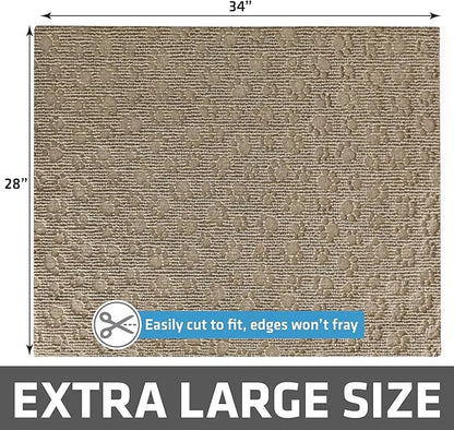 Drymate Cat Litter Box Mat, Litter Trapping Mat, Waterproof, Urine-Proof, Absorbent, Machine Washable, Soft on Paws, Contains Mess, Protects Floors, Kitten Supplies, Tan, 29x36 XL