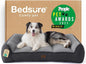 Bedsure SupportMax™ XL Orthopedic Dog Beds Large Sized Dog - Extra Thick Supportive Dogs Couch with Waterproof Washable Cover, Extra Large Comfort Pet Sofa with Soft Sherpa & Nonskid Bottom, Grey, 42"