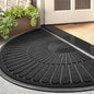 tchdio Door Mat Outdoor Indoor Entrance Doormat-Semicircular Durable Rubber Non Slip Front Door Mat for Outside Inside Entry Entryway Dirt Trapper WelcomeMat for Muddy Paws and Shoes-Black 24”x47”