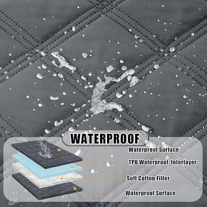 Smiry Waterproof Dog Bed Cover Blanket 30x70, Soft Reversible Pet Blanket, Washable Leakproof Cats Dogs Couch Cover for Sofa, Couch, Furniture, Dark Grey/Dark Grey