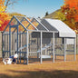 Cat Catio, Large Catio Outdoor Cat Enclosure for Multiple Cats with 7 Platforms, 2 Resting Box and 2 Bridges, Wooden Feral Cats Shelter with Waterproof and UV Proof Canopy, 71 x 71 x 97 inch