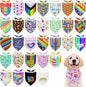 30 Pcs Rainbow Small Dog Bandanas Bulk 25 Inch Pride Dog Bandanas for Medium Dogs Breed LGBT Dogs Bandana Large Cats Grooming M