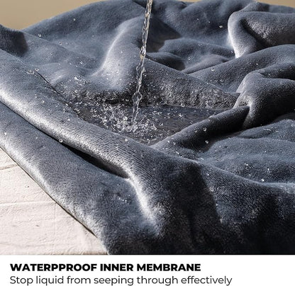 Sunheir Waterproof Dog Blanket for Bed Couch, Soft Plush Pet Blankets for Small Medium Large Dogs Cats, Washable Puppy Blankets with Reversible Sherpa Fleece Furniture Protector, 25"X 35", Grey
