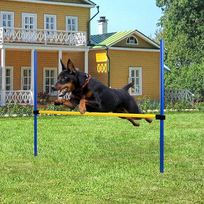 Pet Prime Dog Agility Training Equipment for Dog Obstacle Course Backyard Height Adjustable Jumper Hurdle Bar Portable Dogs Park Exercise Tool