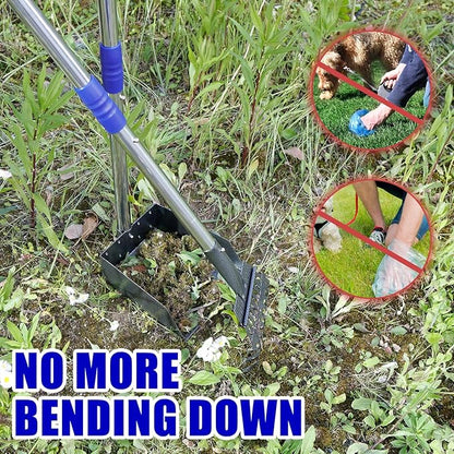 Pooper Scooper for Dogs, Dog Pooper Scooper Long Handle, Height Adjustable Pet Pooper Scooper, Poop Scoop Shovel, Detachable Rake and Tray Set Pet Waste Removal on Grass Dirt and Gravel