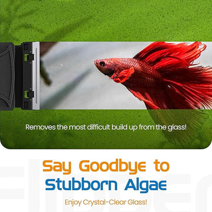 Flipper Nano Aquarium Algae Scraper for Fish Tank Cleaning Kits – Stainless Steel Replacement Blades for Glass Tanks – Aquarium Cleaner Blades, 2 Pack