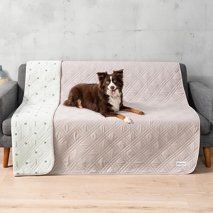 PetAmi Waterproof Couch Cover for Dogs, Reversible Furniture Cover Sofa Protector for Pet Cat Bed, Washable Blanket Dog Cover for Couch Seat, 68x82 Beige