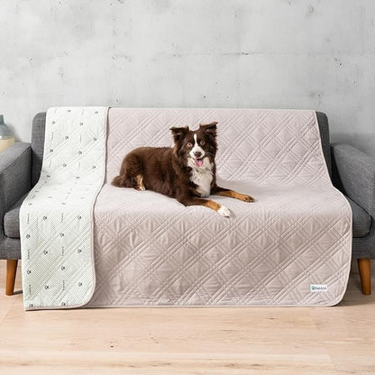 PetAmi Waterproof Couch Cover for Dogs, Reversible Furniture Cover Sofa Protector for Pet Cat Bed, Washable Blanket Dog Cover for Couch Seat, 68x82 Beige