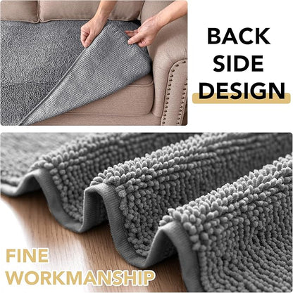 H.VERSAILTEX Non Slip Pet Couch Cover Chenille Dog Bed Protector Thick Soft Sofa Slipcover Pet Friendly Washable Couch Cushion Covers for Pets (68" x 82", Gray)