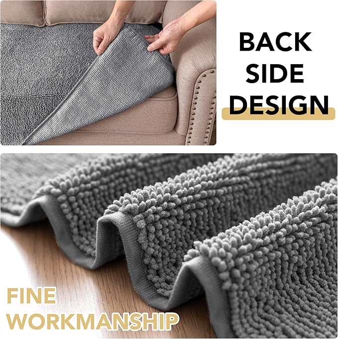 H.VERSAILTEX Non Slip Pet Couch Cover Chenille Dog Bed Protector Thick Soft Sofa Slipcover Pet Friendly Washable Couch Cushion Covers for Pets (30" x 53", Gray)
