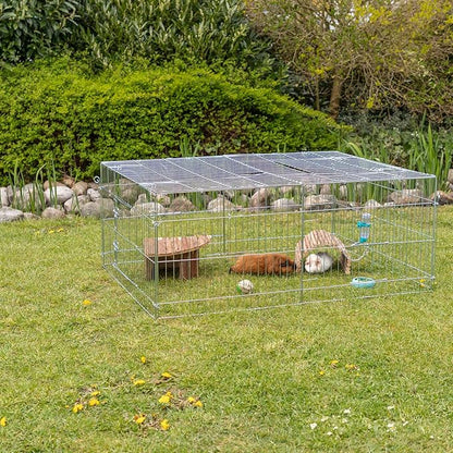 Trixie Rabbit Cage - 34 cu. ft., Outdoor Pen Extends Rabbit Hutch and Chicken Coops, Ideal for Small Animals, Bunny, Guinea Pigs, Chickens