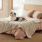 Bedsure Waterproof Blanket for Bed - Sherpa Fleece Waterproof Dog Blankets for Large Dogs, Pet Blankets for Bed/Couch/Dog Crate, Soft Plush Reversible Furniture Protector, Twin Size, 80"x60", Cream