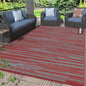 GENIMO Outdoor Rug for Patio Clearance, 6'x9' Waterproof Camping Mat, Reversible Plastic Straw Rugs for RV, Camper, Balcony, Backyard, Picnic, Deck (Red Grey)