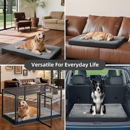 Small Dog Bed Sized Dogs, Orthopedic Flannel Pet Bed with Removable Washable Cover, Waterproof Indestructible Puppy Dog Cot Bed with Anti-Slip Bottom, Egg Crate Memory Foam Pad, 23.0"x17.0"x3.0", Grey