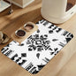 Black Boho Art Dog Food Mat–Christmas Stocking Absorbent Quick Dry Feeding Placemat for Food and Water Bowls, Non Slip Rubber Backing, Waterproof Pet Supplies for Mess-Free Eating 16"x24"
