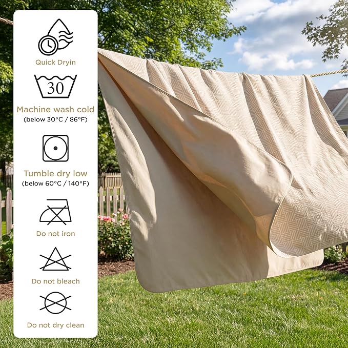 Bedsure Waterproof Bed Cover for Dogs Washable - Waterproof Blanket for Full Bed Couch Sofa Cozy, Lightweight Furniture Protector for Pet Cat Quick Drying, Sandy Tan, 82x82IN