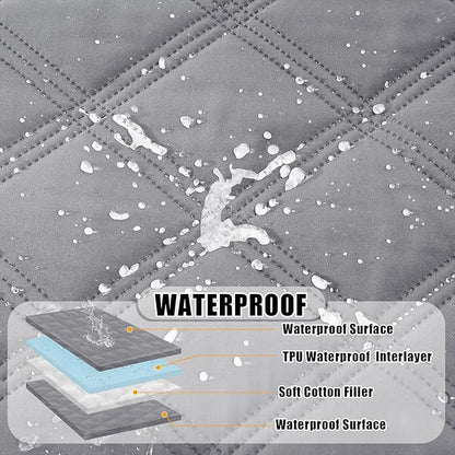 Smiry Waterproof Dog Bed Cover Blanket 40x90, Soft Reversible Pet Blanket, Washable Leakproof Cats Dogs Couch Cover for Sofa, Couch, Furniture, Grey/Grey