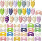 Sanwuta 50 Pcs Dog Bandanas and Collar Bow Ties Set 25 Bandanas Bulk 25 Charm Dog Collar Pet Triangle Pet Scarf Bowtie for Small Medium Large (Spring Fresh)