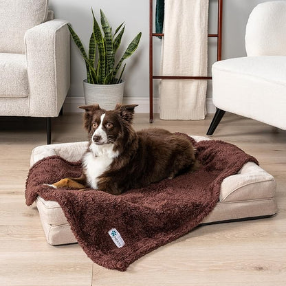 PetAmi Dog Blanket for Small Medium Dogs Brown, Fluffy Soft Puppy Blanket, Sherpa Fleece Cat Blanket for Kitten Doggie, Calming Pet Blanket Throw for Couch Sofa Bed Washable, Medium 29x40