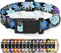 Dog Collar for Boys & Girls, Puppy Collar for Small to Large Dogs, Adjustable Soft Pet Collar with Safety Buckle - Purple Floral Pattern, XL