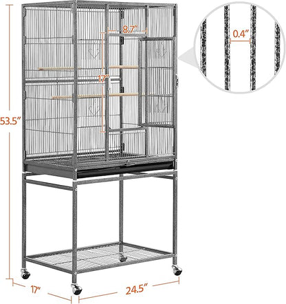 Yaheetech Wrought Iron Extra Large Bird Parakeet Cage with Detachable Stand for Cockatiel Sun Green Cheek Conure Lovebird Budgie Finch Canary Bird