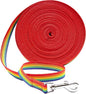 Downtown Pet Supply - Long Rainbow Dog Leash - 20 ft Nylon Training Leash for Recall & Obedience