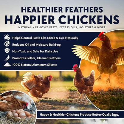 5.5lb Chickie-Whiz Chicken Dust Bath - Made in USA - All Natural Volcanic Ash Dust Bath for Chickens - Healthier Eggs & Feathers - Chicken Coop Accessories for Farms by Billy Buckskin Co.