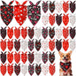 Weewooday 50 Pcs Valentine's Day Dog Bandanas Bulk for Dogs Soft Bibs Adjustable Triangle Heart Lips Bandana for Small Medium Large Pet Costume(Valentine, 25.6 x 17.7 x 17.7 Inch)