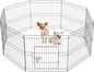 Yaheetech 24" High 8 Panel Foldable Metal Dog Exercise Pen Pet Playpen Dog Fence Outdoor & Indoor Use for Small Animals with Door Black