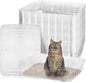 Zubebe 50 Pack Disposable Cat Litter Box for Cats, Large Disposable Kitty Litter Tray Boxes 19.69 x 15.75 x 3.94 Inches Plastic Pets Pan Standard for Indoor Home Travel Portable(Clear)