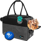 PetAmi Dog Purse Carrier for Small Dogs, Airline Approved Soft Sided Pet Carrier with Pockets, Ventilated Dog Carrying Bag for Puppy Cat, Dog Travel Supplies Bag, Sherpa Bed, Max 12 lbs, Dark Gray