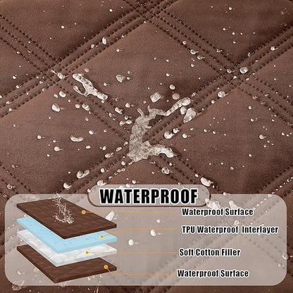 Smiry Waterproof Dog Bed Cover Blanket 40x50, Soft Reversible Pet Blanket, Washable Leakproof Cats Dogs Couch Cover for Sofa, Couch, Furniture, Brown/Brown