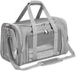 Soft-Sided Cat/Dog/Pet Carrier, Collapsible Pets Travel Carriers for Big Cats/Small Dogs with Shoulder Strap & Removable Mat, Mesh Puppy Carry Bag, Up to 25 Lbs(Gray)