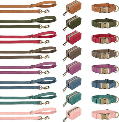 Didog Soft PU Leather Dog Collar, Stylish Quick Released Dog Collars for Large Dogs, Easy Clean Adjustable Pet Collar for Daily Walking, Light Brown, XL Fit 17-27" Neck