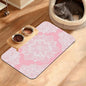 Pet Feeding Mat,Boho Mandala Absorbent Dog Cat Food Mat Pink Flower Dog Mat with Rubber Backing,Non-Slip Water Bowl Placemat,Pet Supplies 12" x 20"