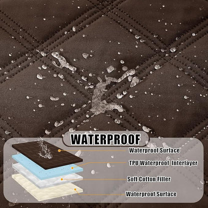 Smiry Waterproof Dog Bed Cover Blanket 40x70, Soft Reversible Pet Blanket, Washable Leakproof Cats Dogs Couch Cover for Sofa, Couch, Furniture, Chocolate/Beige