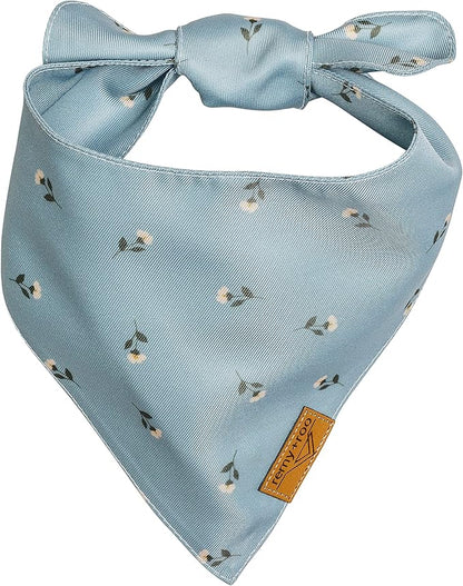 Remy+Roo Large Spring Dog Bandanas - 4 Pack Emily Set | Premium Durable Adjustable Polyester Fabric Dog Scarfs | Patented Shape Girl Dog Bandana, Trendy Patterns, Floral Dog Bandana