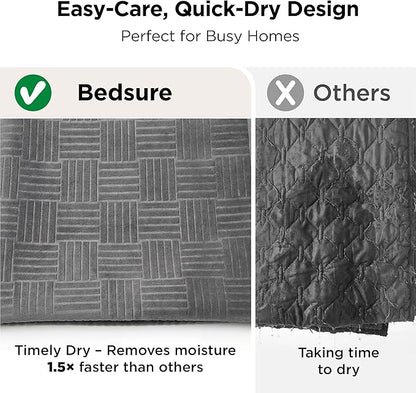Bedsure Waterproof Bed Cover for Dogs Washable - Waterproof Blanket for Twin Bed Couch Sofa Cozy, Lightweight Furniture Protector for Pet Cat Quick Drying, Ash Grey, 68x82IN