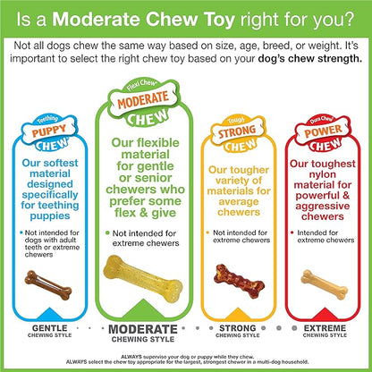 Nylabone Original Bone Flexi Chew Toy for Dogs, Dog Toys for Moderate Chewers, Value Pack, Long Lasting Bacon, Peanut Butter, & Beef Flavor, X-Small Dogs - Up to 15 lbs, 3 Pack