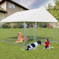 LotFun Large Outdoor Dog Kennel, 6.6 x 6.6 FT Heavy Duty Dog Enclosure with Chain Link Fence, UV-Resistant Canopy Cover, Double Lock Security (6 x 6 x 5 in)