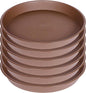 6 Pack of 7 inch Plant Saucer, Heavy Duty Plastic Plant Water Tray 7 inch Round, Flower Plant Saucers for Indoors No Holes, Plant Dishes Saucer for Planter 7"/8" (7", Chocolate)