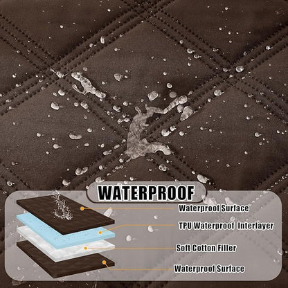 Smiry Waterproof Dog Bed Cover Blanket 52x82, Soft Reversible Pet Blanket, Washable Leakproof Cats Dogs Couch Cover for Sofa, Couch, Furniture, Chocolate/Chocolate