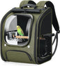 Pecute Bird Backpack Carrier for Small Birds,Cockatiel,Parrot,Bird Carrier with Standing Perch,Comfy Mat&Transparent Window, Breathable Bird Backpack for Vet Visit,Shopping and Outdoor Adventure,Green