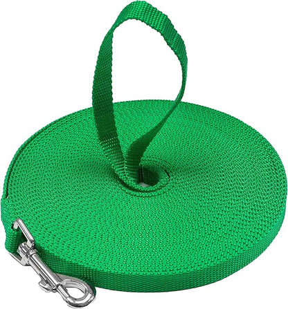 Long Dog Puppy Obedience Recall Training Agility Lead, Leash - GREEN, 15' Foot - by, Downtown Pet Supply