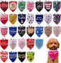30 Pcs Christmas Happy New Year Dog Bandanas Bulk for Small Dogs Stitch Dog Bandanas Party Grooming S