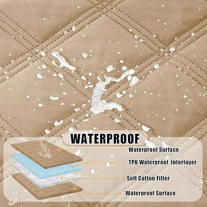 Smiry Waterproof Dog Bed Cover Blanket 30x53, Soft Reversible Pet Blanket, Washable Leakproof Cats Dogs Couch Cover for Sofa, Couch, Furniture, Camel/Camel