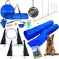 Dog Agility Course Backyard Set, Including Dog Tunnel Bags for Agility Dog Jumps and All Toys - Professional Dog Agility Equipment Range - Dog Training Course Equipment, Dog Obstacle Course Backyard